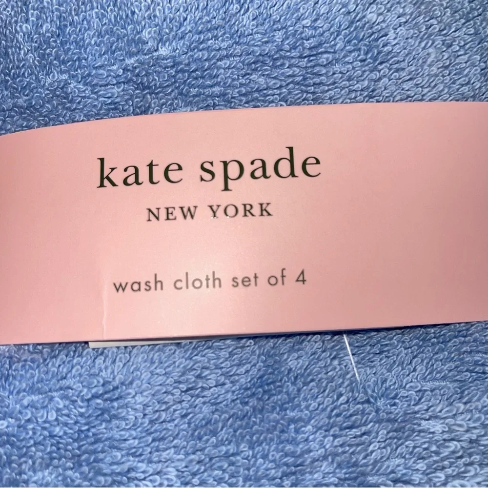 Kate Spade Washcloths Dusty Blue Set of 4 NWT